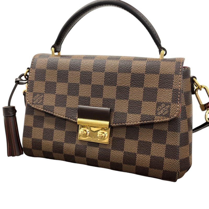 Women's Damier Ebene Croisette Handbag Brown