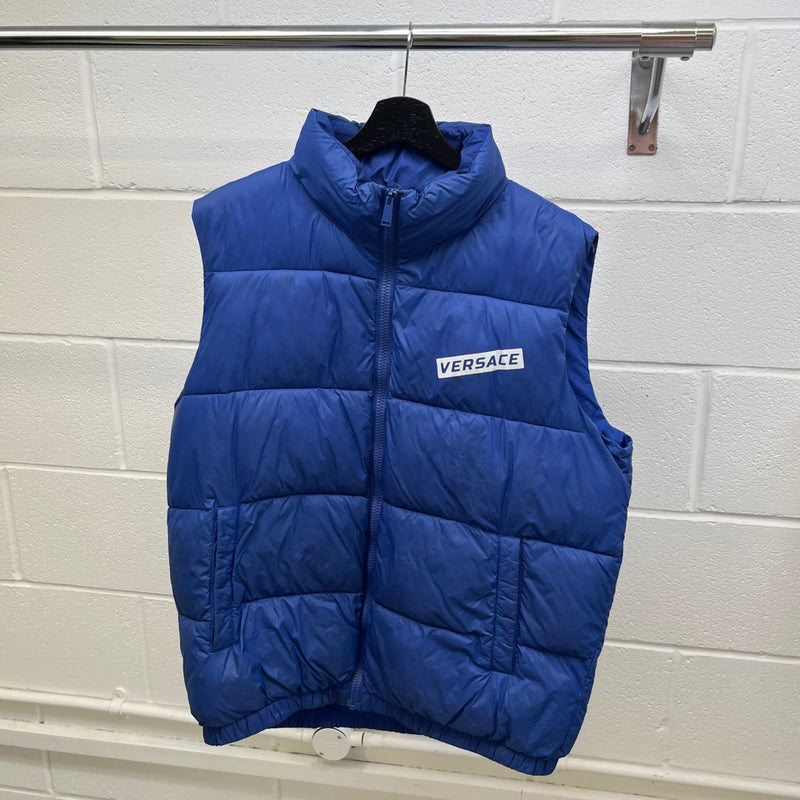 Men's Logo Print Gilet Blue Size M