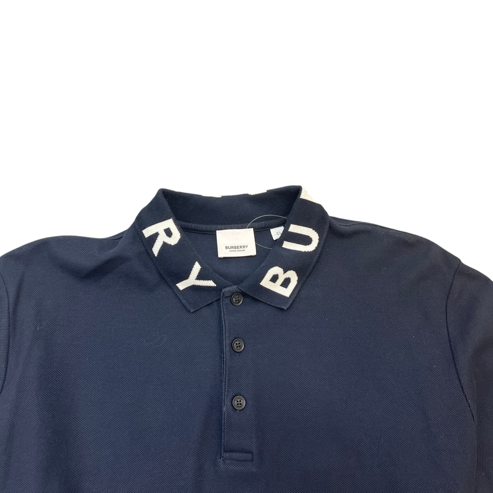Men's Embroidered Logo Collar Polo Shirt Navy Size XL - Photo 5