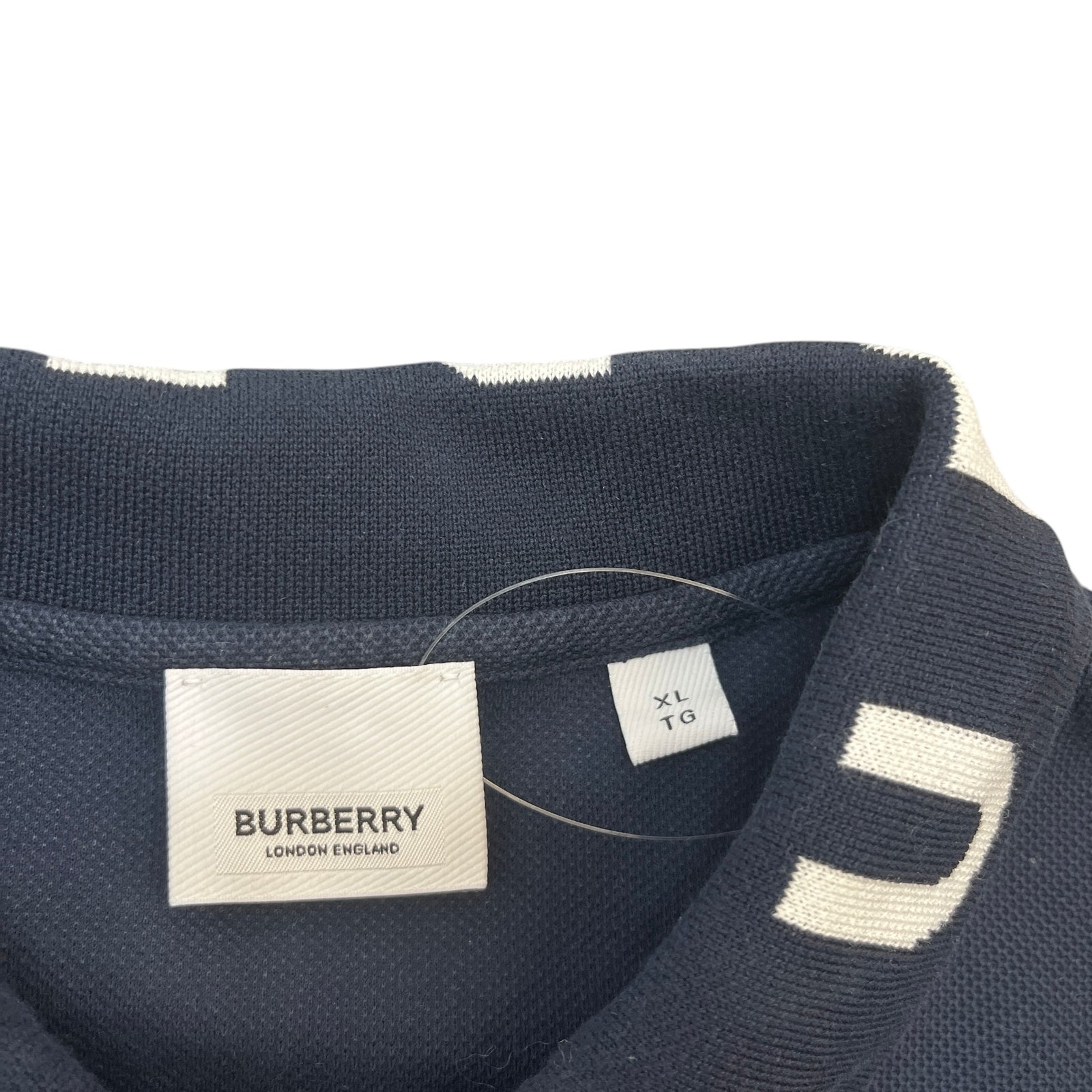 Men's Embroidered Logo Collar Polo Shirt Navy Size XL - Photo 6