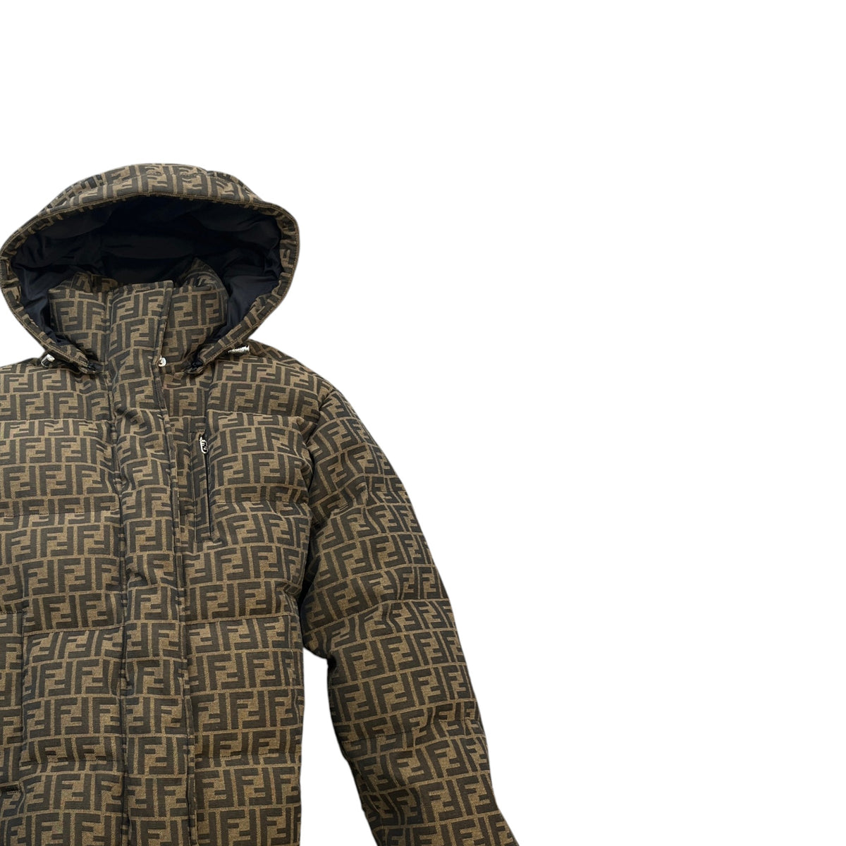 Women's Woven FF Ski Down Jacket Brown Size S / UK 8 - Photo 3