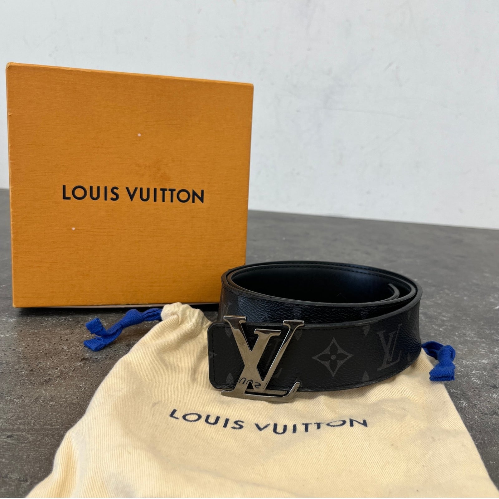 Men's Monogram Eclipse Lv Initiales Reversible Belt Black Size 85CM / UK 10 - Photo 8