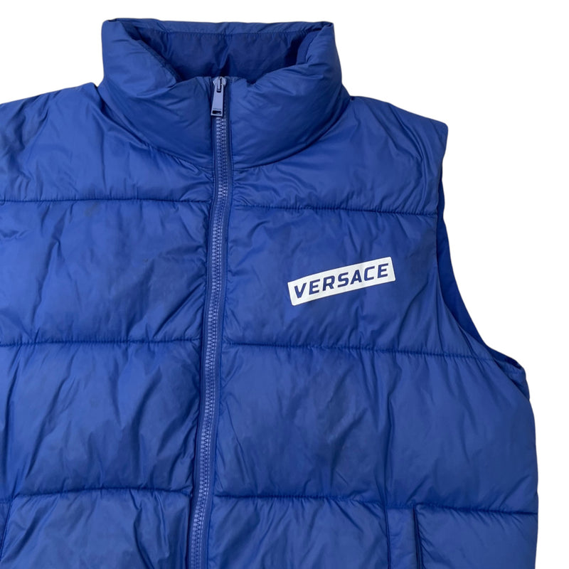 Men's Logo Print Gilet Blue Size M