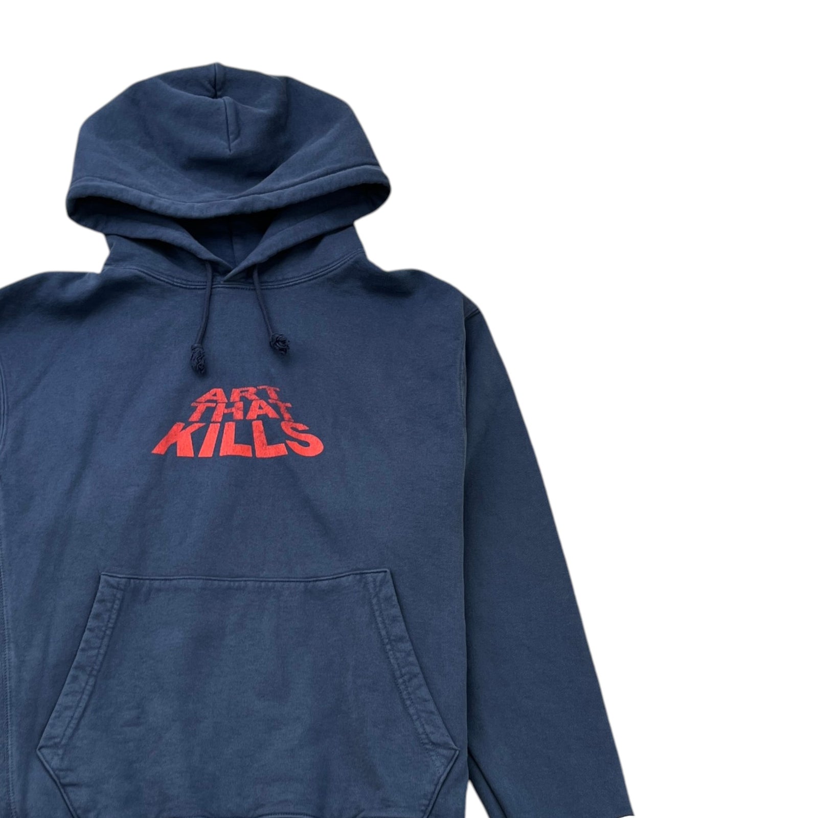 Men's Atk Stacked Logo Hoodie Navy Size M - Photo 3