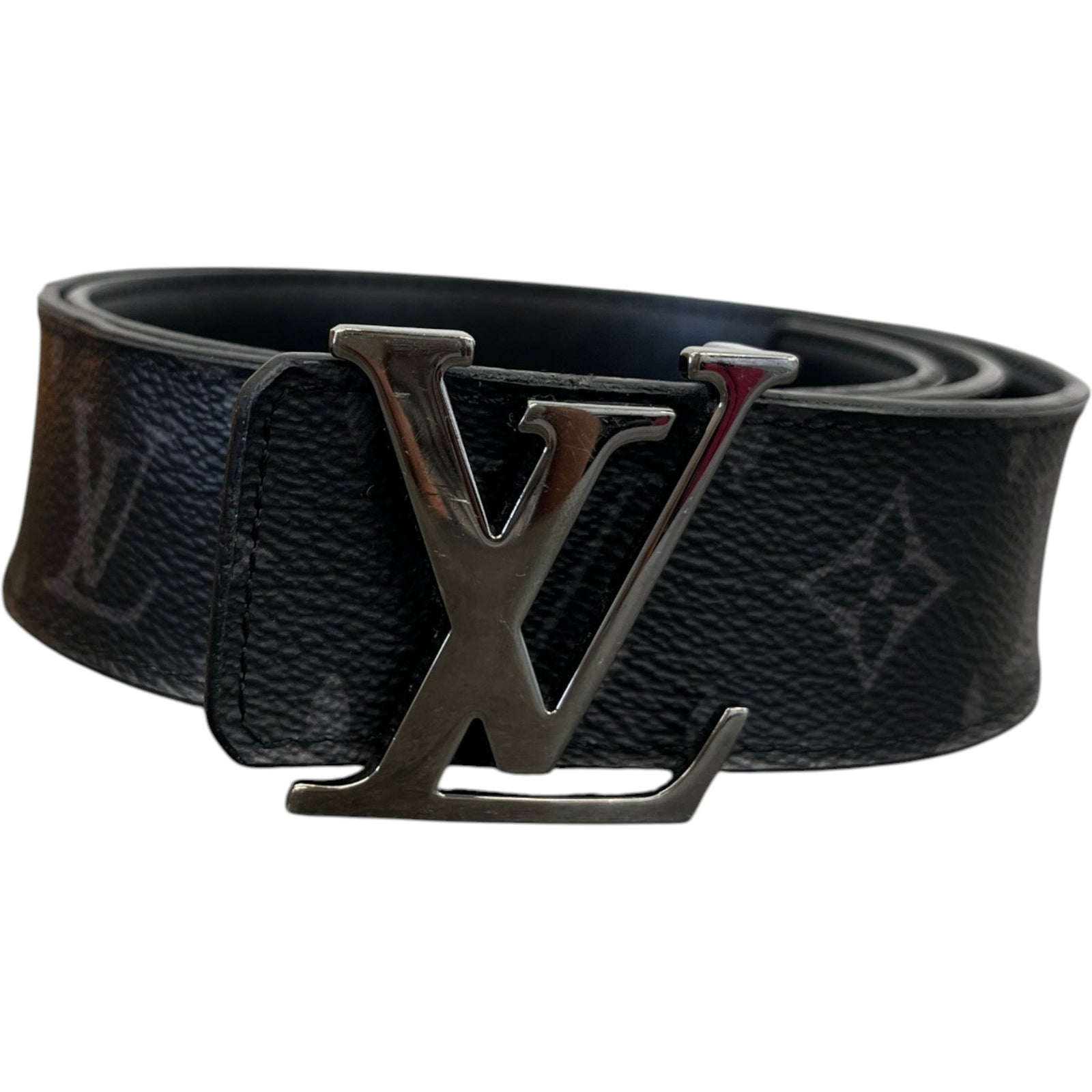 Men's Monogram Eclipse Lv Initiales Reversible Belt Black Size 85CM / UK 10 - Photo 1