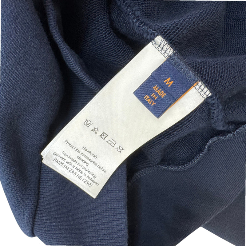 Men's Cotton Monogram Hoodie Navy Size M