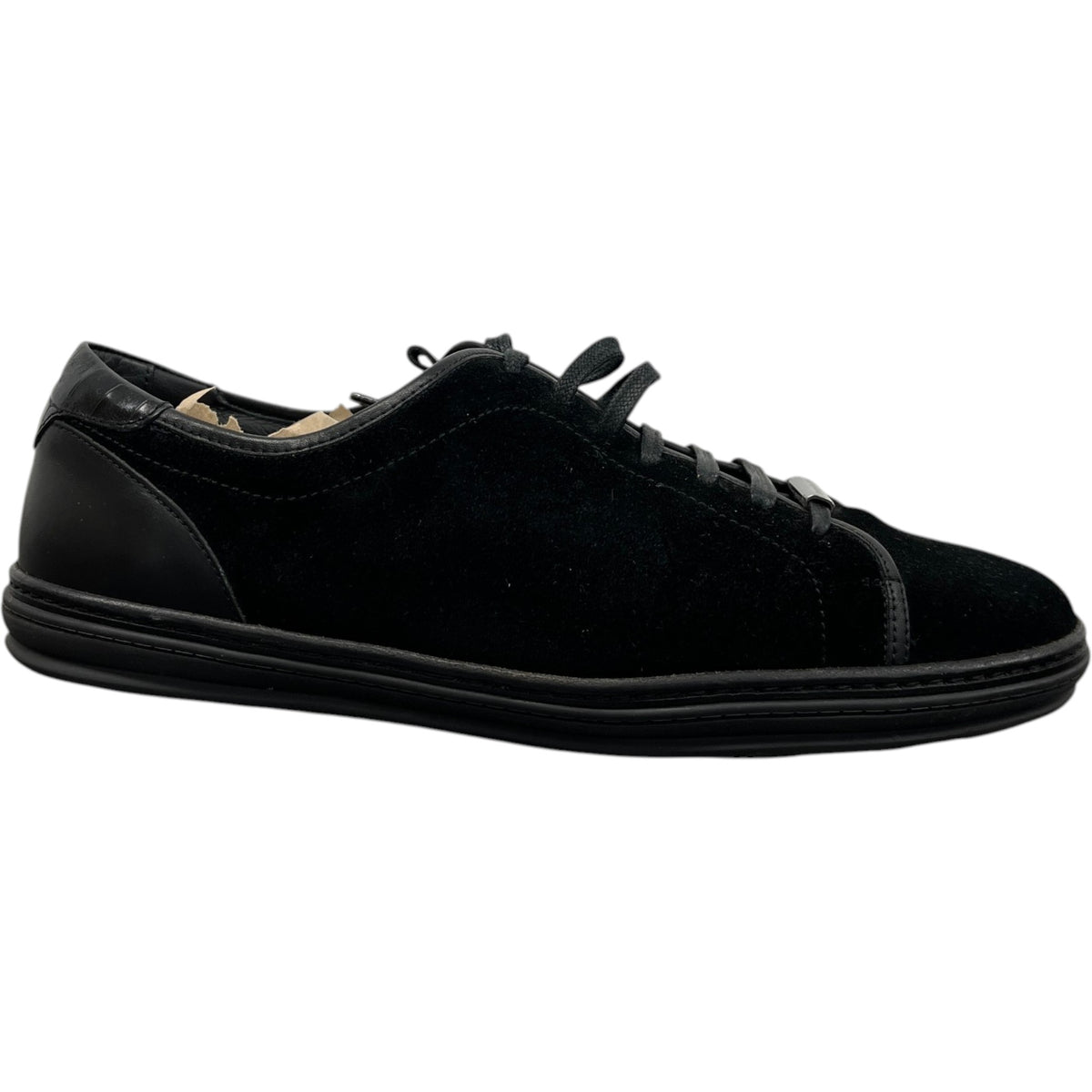 Men's Plaque Logo Low Trainers Black Size UK 9 / EU 43 - Photo 1