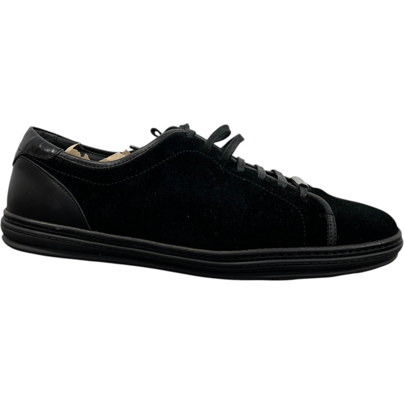Men's Plaque Logo Low Trainers Black Size UK 9 / EU 43