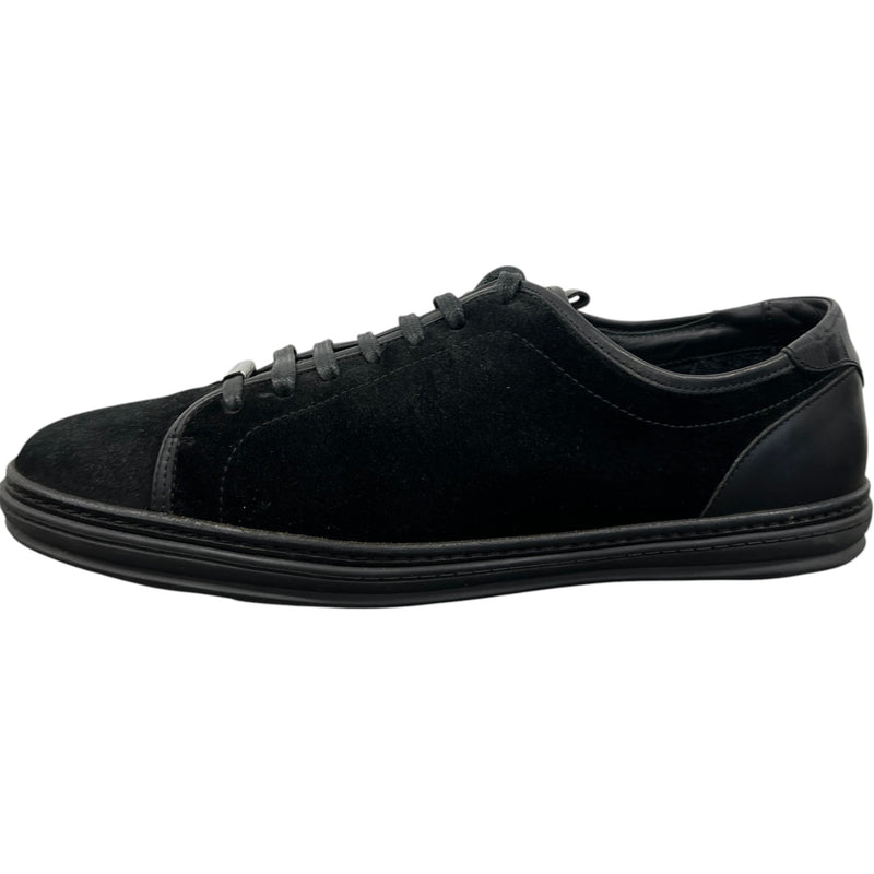 Men's Plaque Logo Low Trainers Black Size UK 9 / EU 43