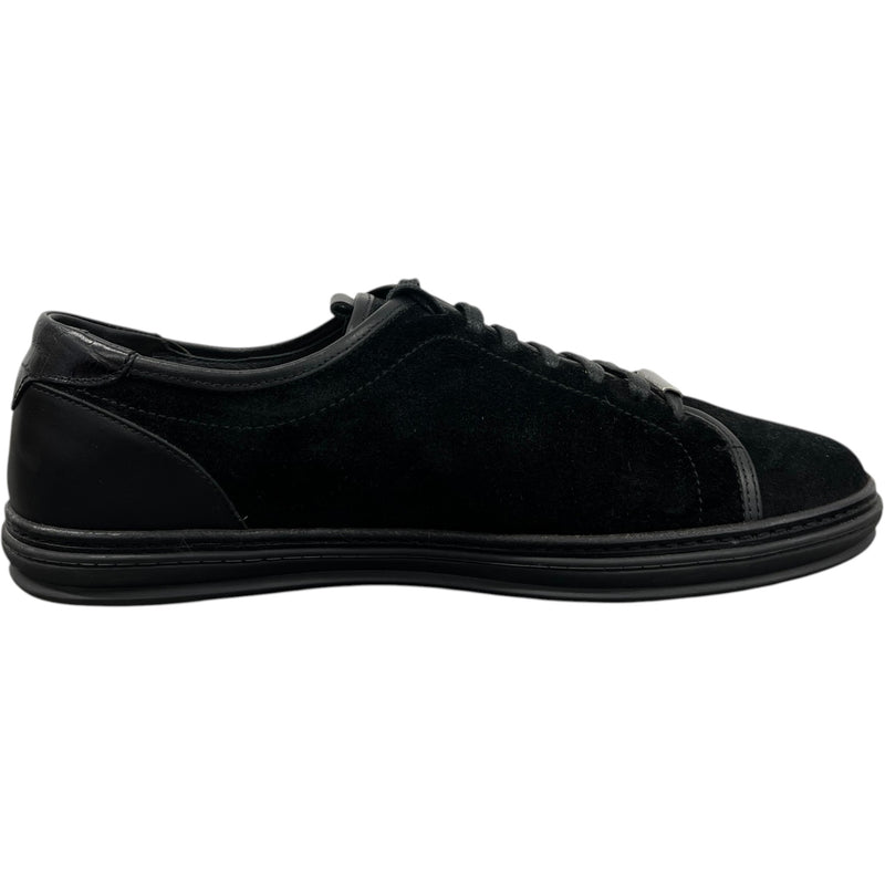 Men's Plaque Logo Low Trainers Black Size UK 9 / EU 43