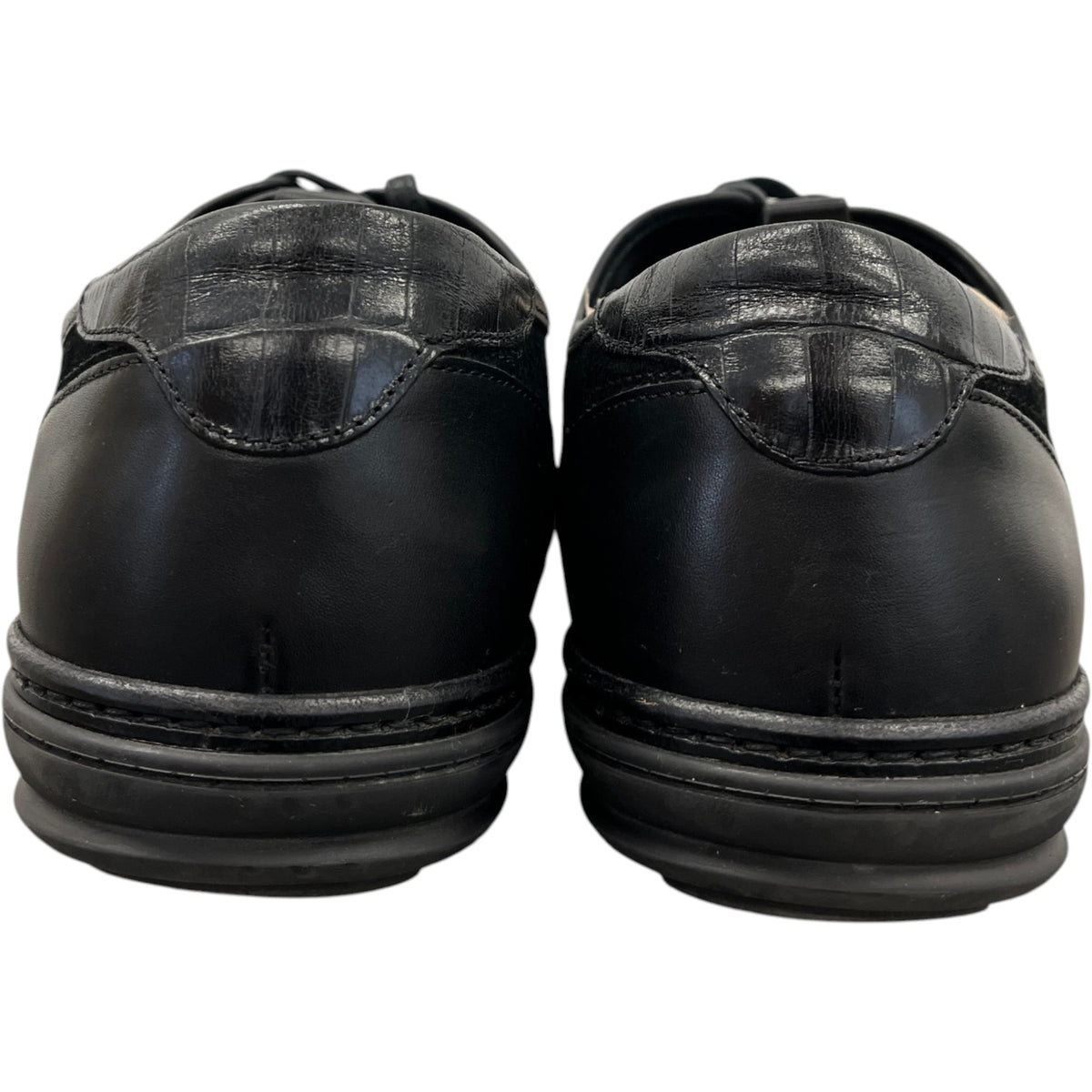 Men's Plaque Logo Low Trainers Black Size UK 9 / EU 43 - Photo 7