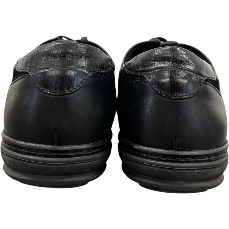 Men's Plaque Logo Low Trainers Black Size UK 9 / EU 43