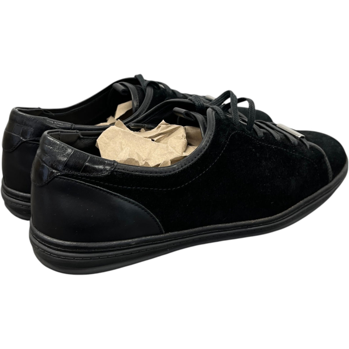Men's Plaque Logo Low Trainers Black Size UK 9 / EU 43 - Photo 8