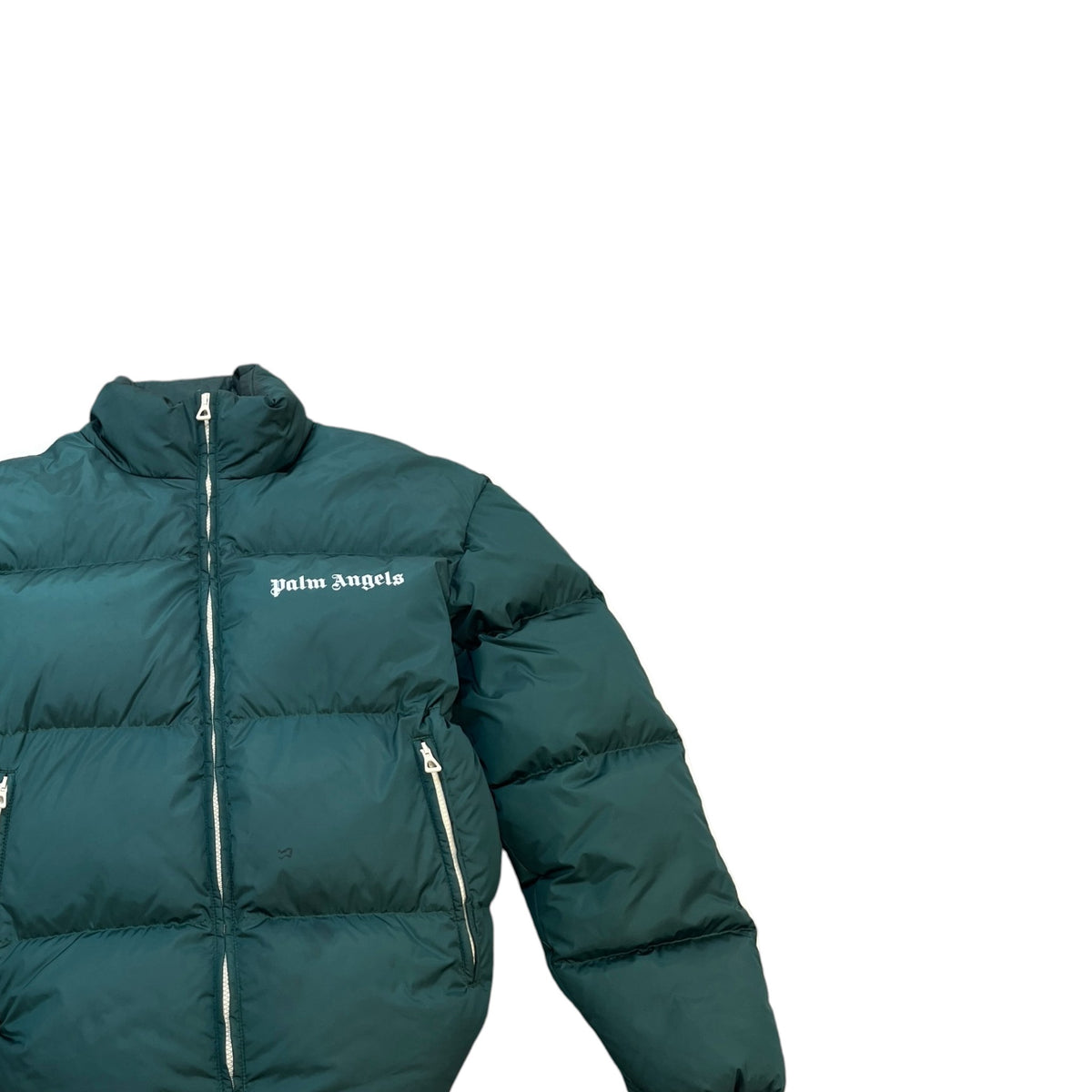 Men's Logo Print Down Jacket Green Size S - Photo 3
