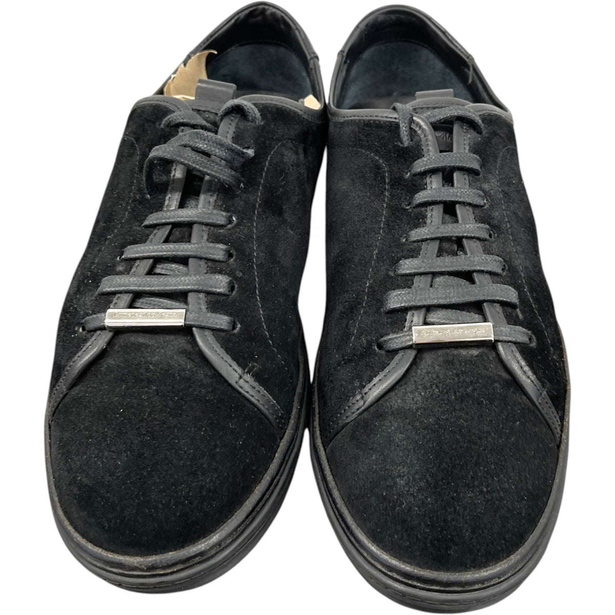 Men's Plaque Logo Low Trainers Black Size UK 9 / EU 43 - Photo 6