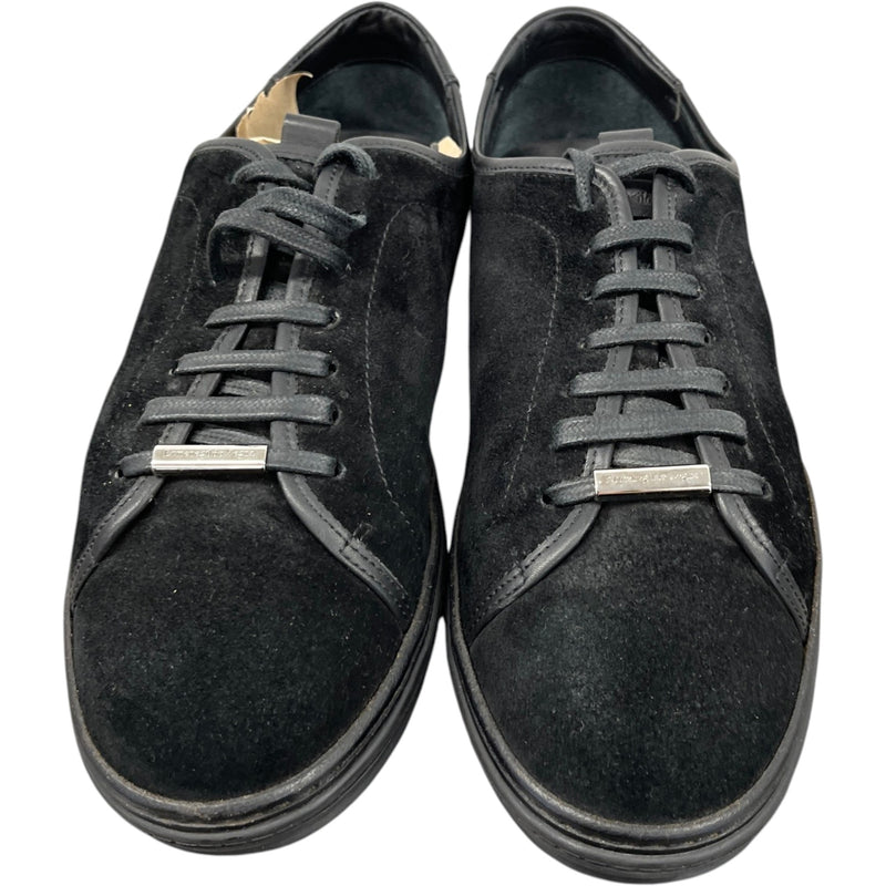 Men's Plaque Logo Low Trainers Black Size UK 9 / EU 43