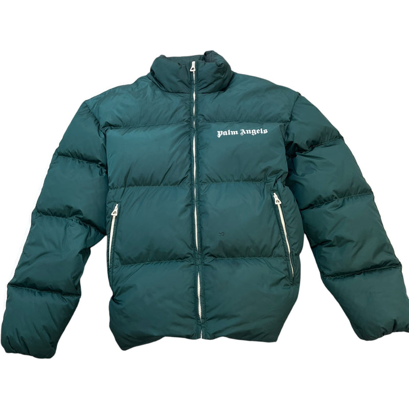 Men's Logo Print Down Jacket Green Size S