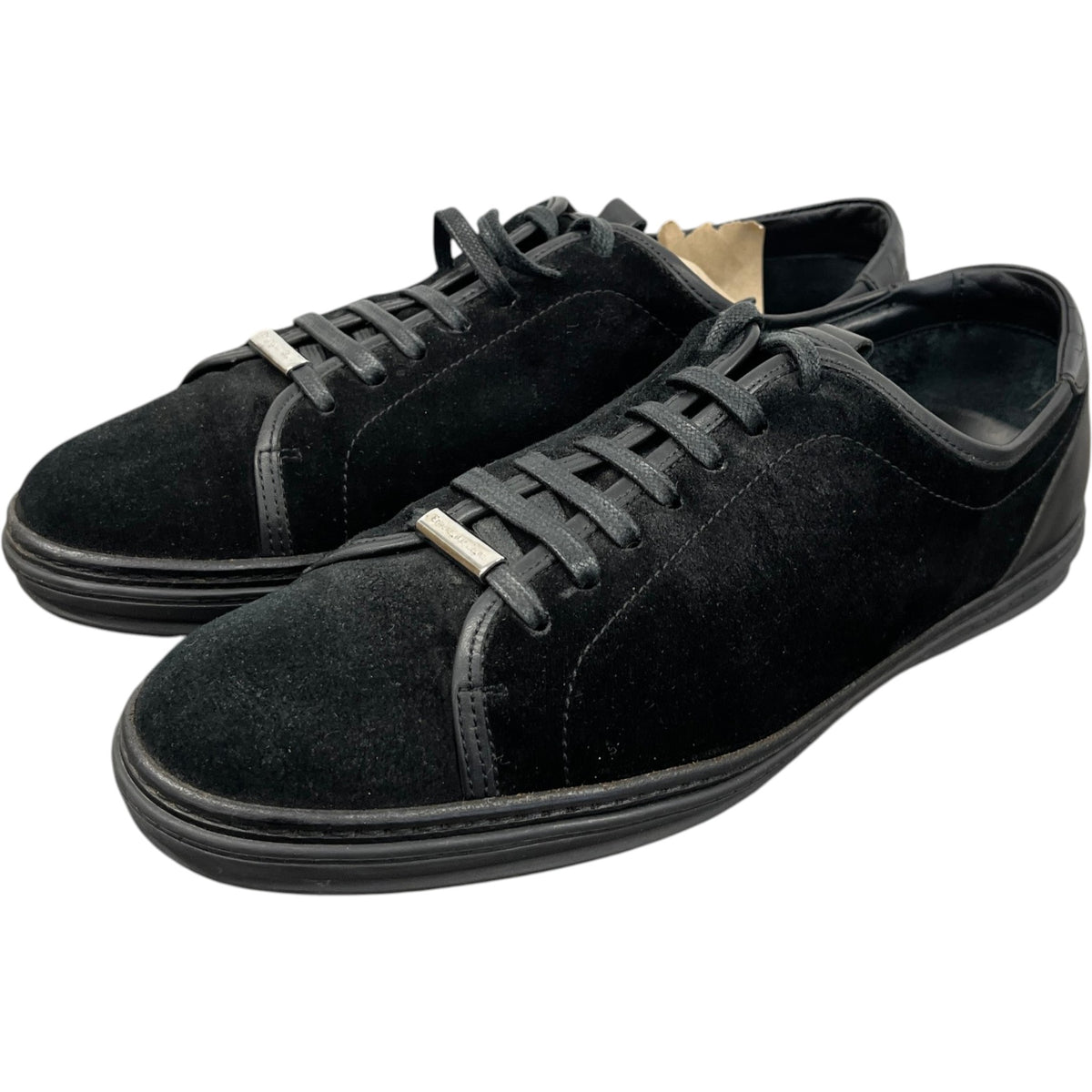 Men's Plaque Logo Low Trainers Black Size UK 9 / EU 43 - Photo 9