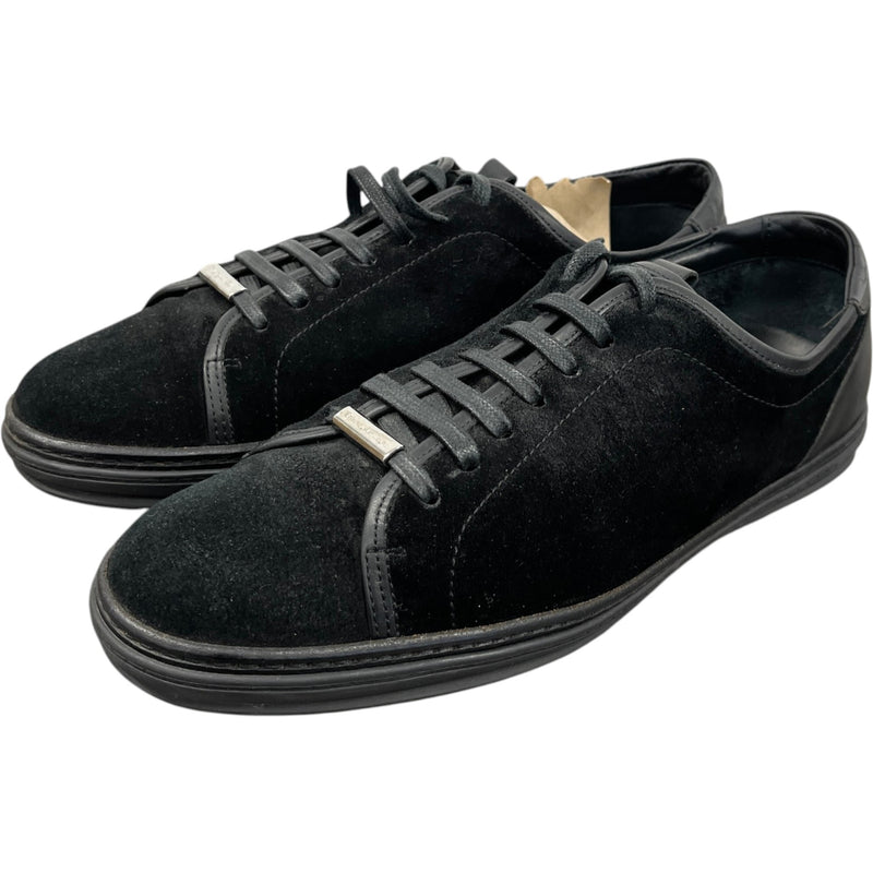 Men's Plaque Logo Low Trainers Black Size UK 9 / EU 43