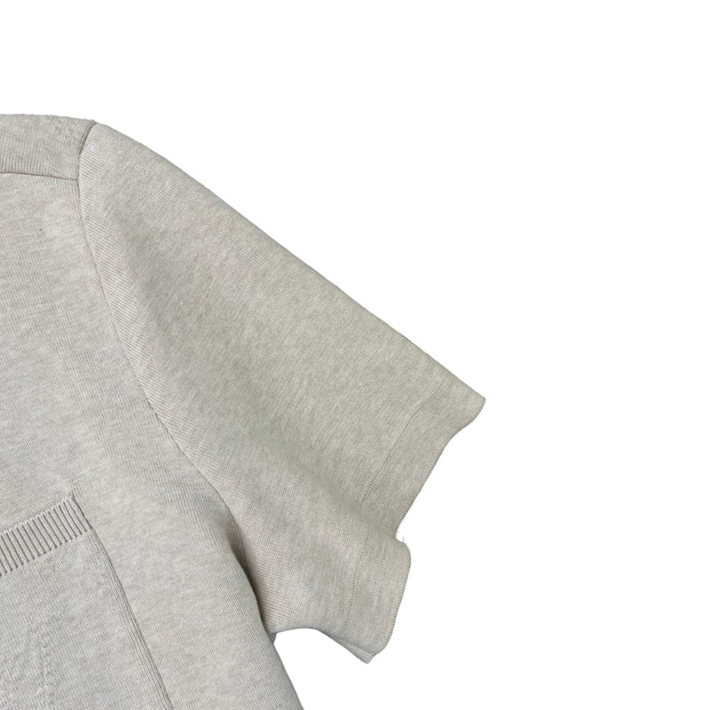 Men's Knitted Monogram Polo Shirt Beige Size XXL