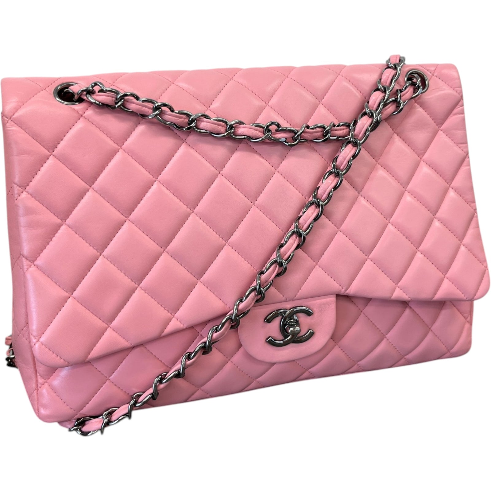 Women's Lambskin Timeless Classic Flap Maxi Bag Pink - Photo 4
