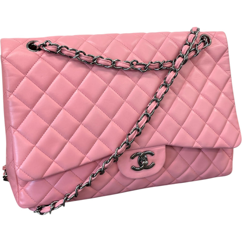 Women's Lambskin Timeless Classic Flap Maxi Bag Pink