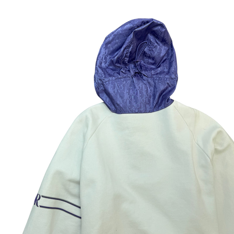 Men's Oblique Hood Hoodie White Size M