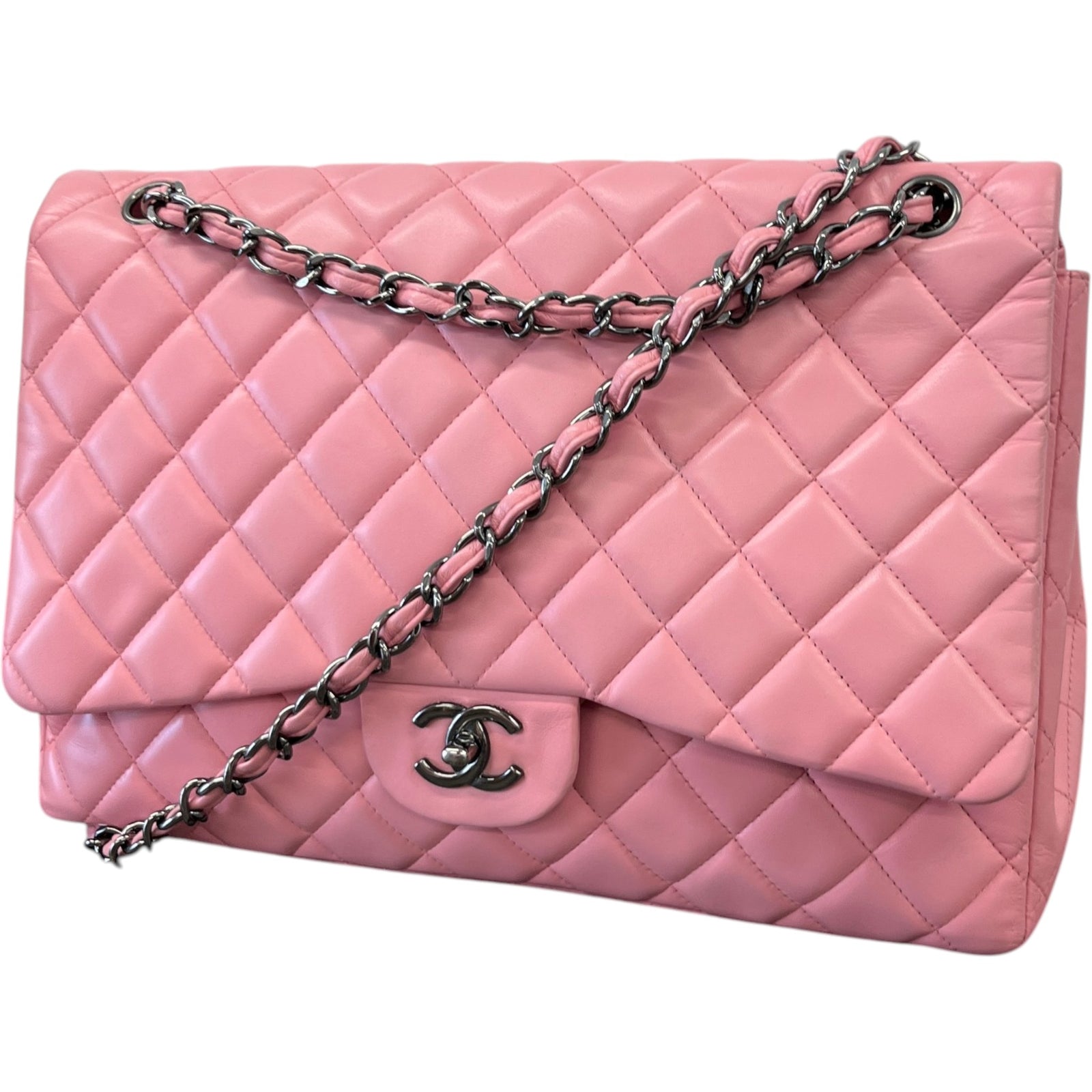 Women's Lambskin Timeless Classic Flap Maxi Bag Pink - Photo 5