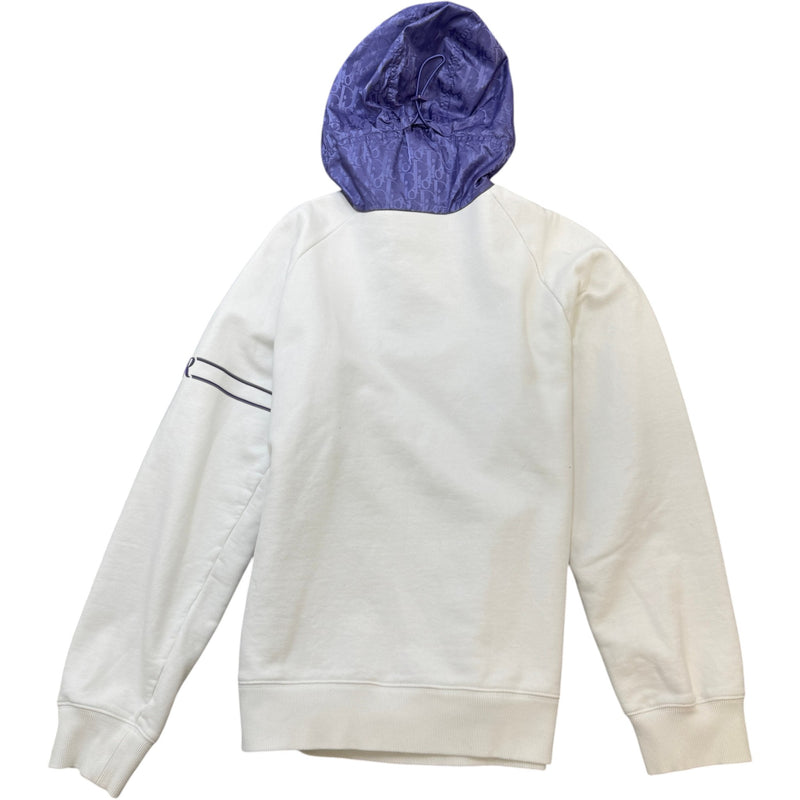 Men's Oblique Hood Hoodie White Size M