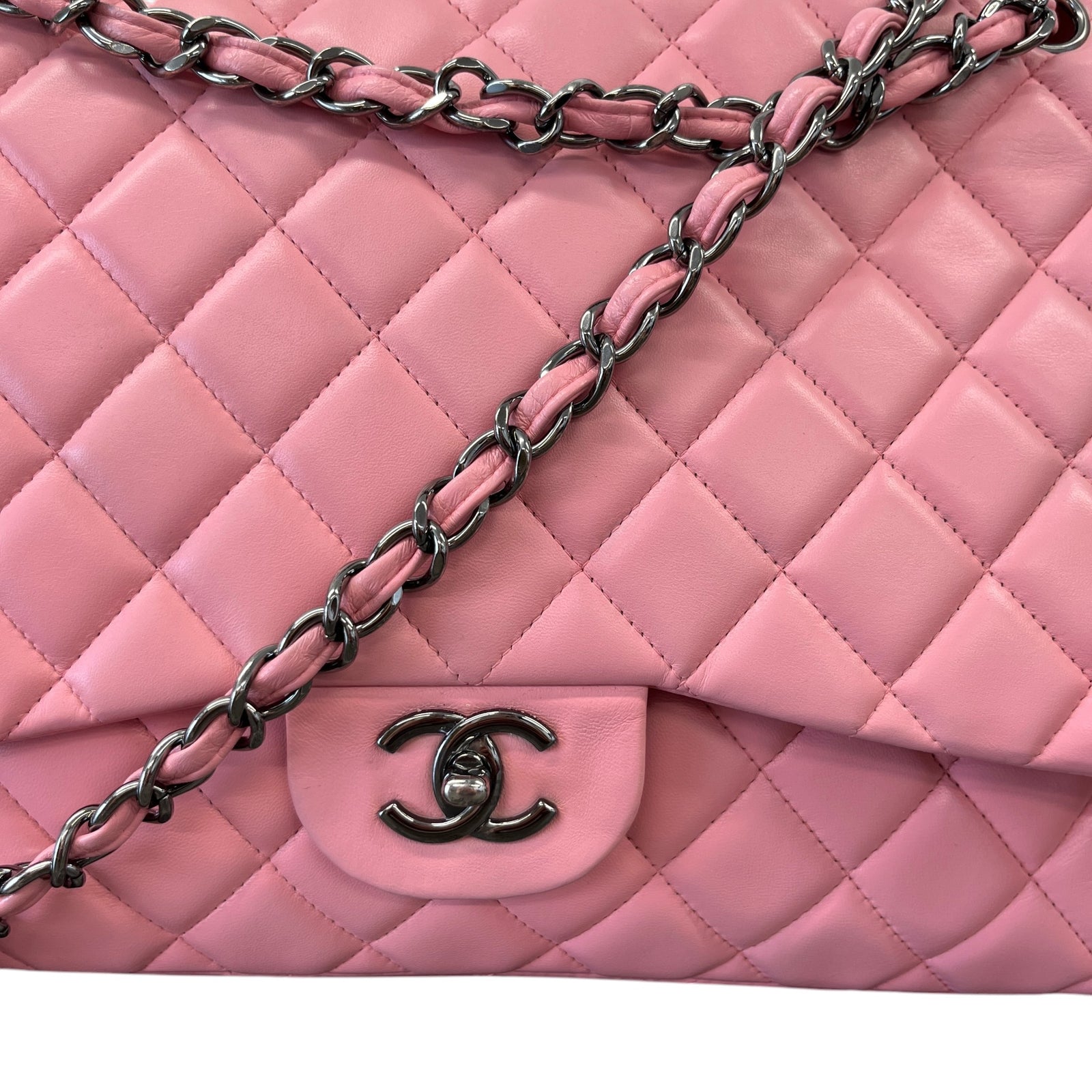 Women's Lambskin Timeless Classic Flap Maxi Bag Pink - Photo 17