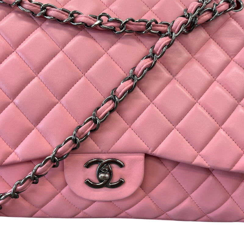 Women's Lambskin Timeless Classic Flap Maxi Bag Pink