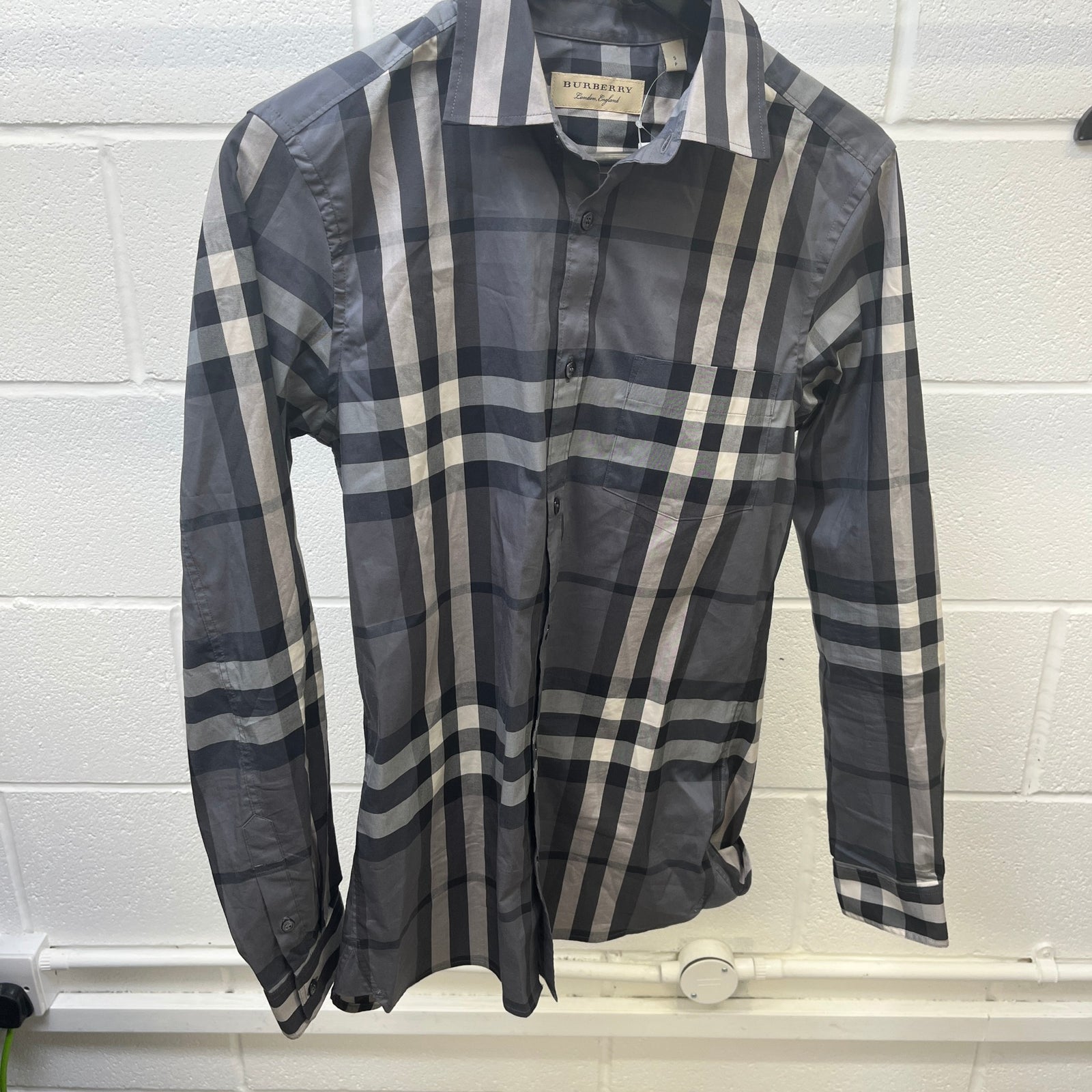 Men's Classic Check Shirt Grey Size S - Photo 7