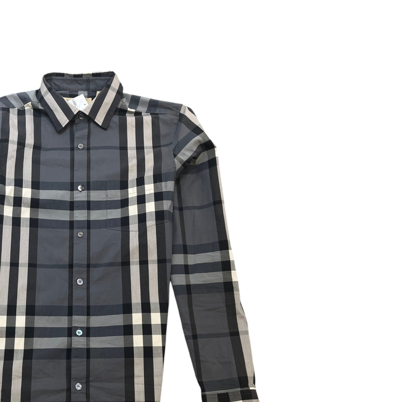 Men's Classic Check Shirt Grey Size S