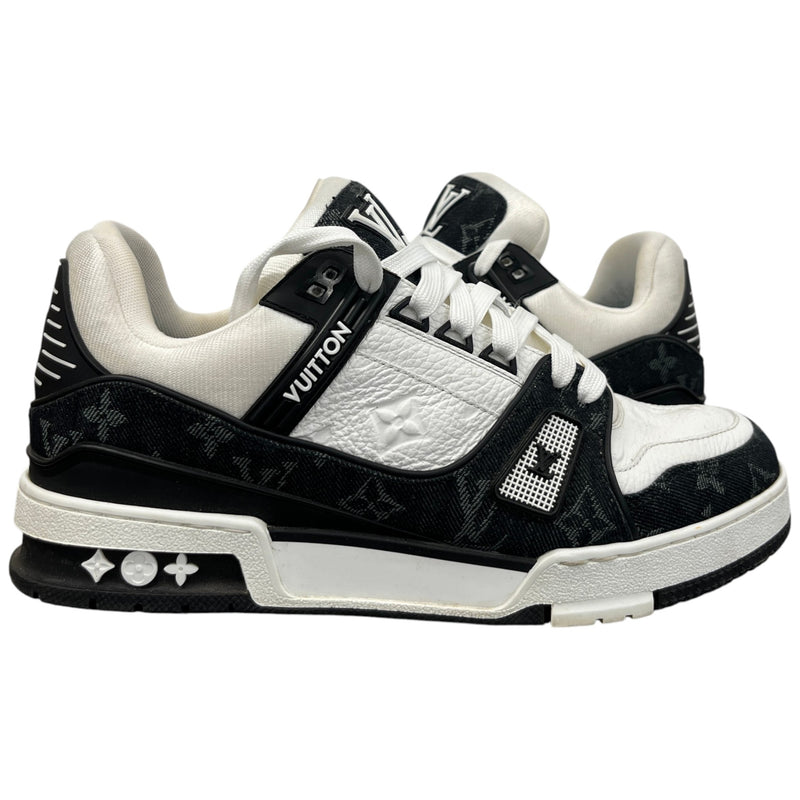 Men's LV Monogram Denim Low Trainers Black Size UK 7.5 / EU 41.5