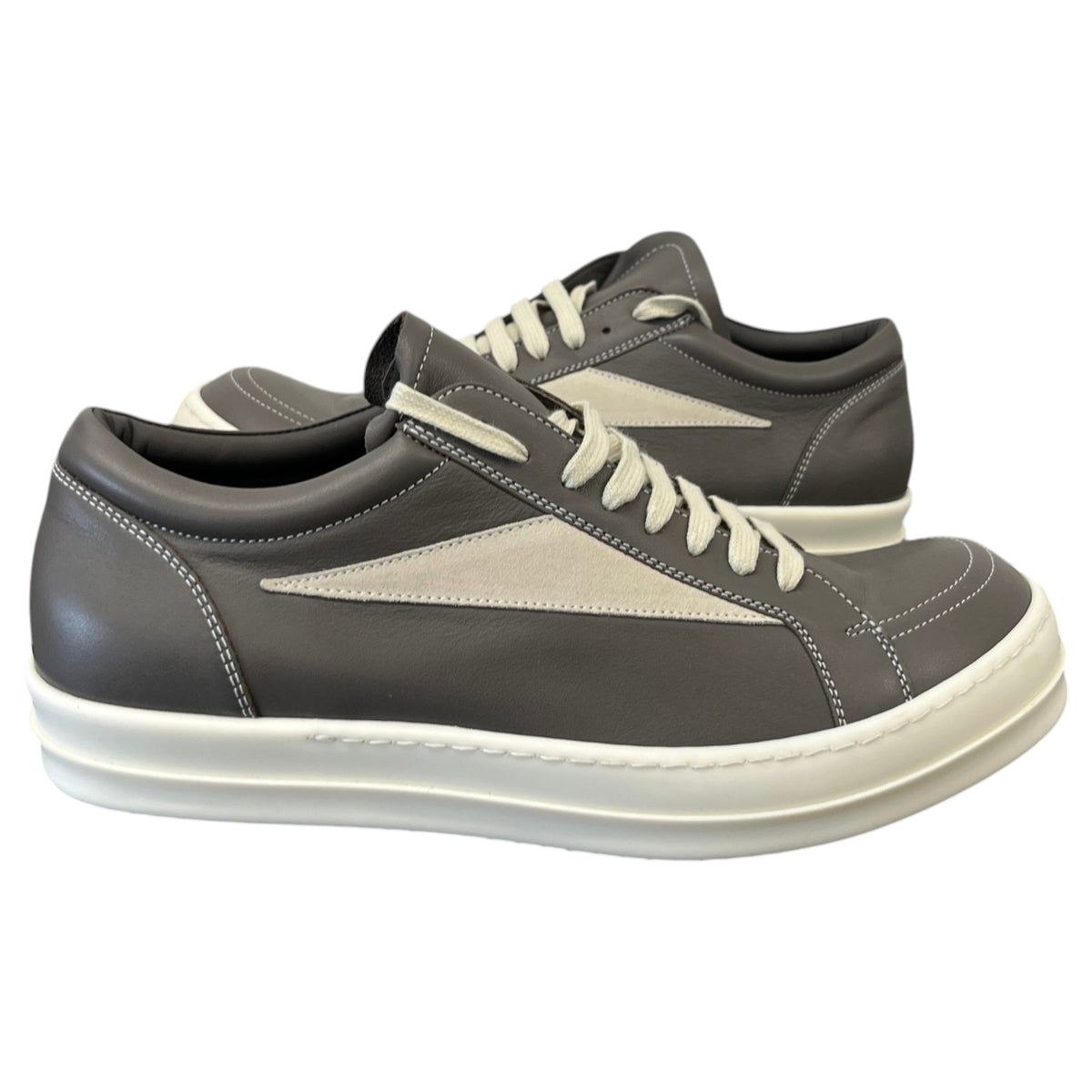 Men's Leather Vintage Low Trainers Grey Size UK 9 / EU 43 - Photo 3