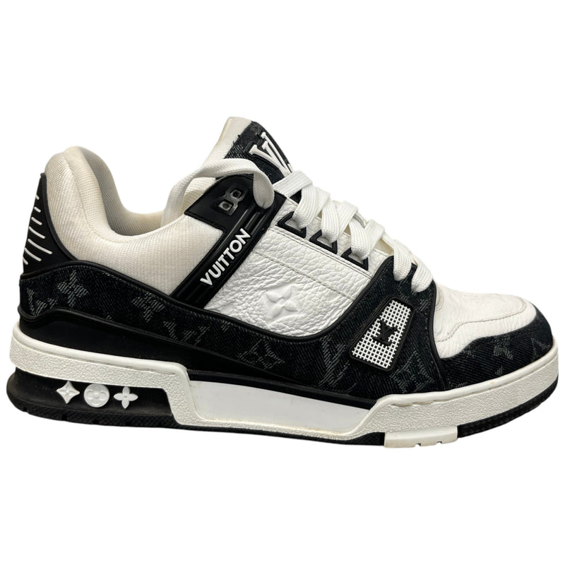 Men's LV Monogram Denim Low Trainers Black Size UK 7.5 / EU 41.5