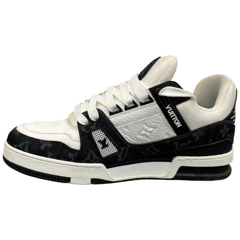 Men's LV Monogram Denim Low Trainers Black Size UK 7.5 / EU 41.5