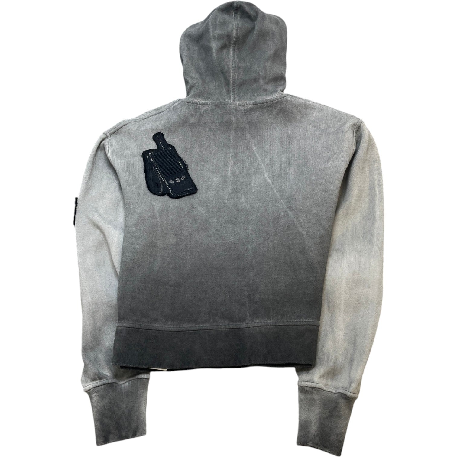 Women's Embroidered Patch Work Hoodie Grey Size S - Photo 2