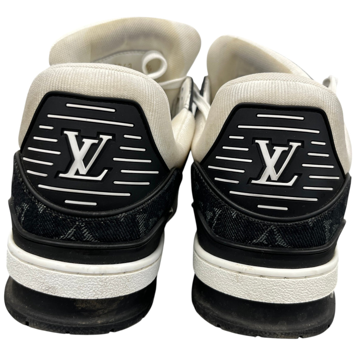 Men's LV Monogram Denim Low Trainers Black Size UK 7.5 / EU 41.5 - Photo 7