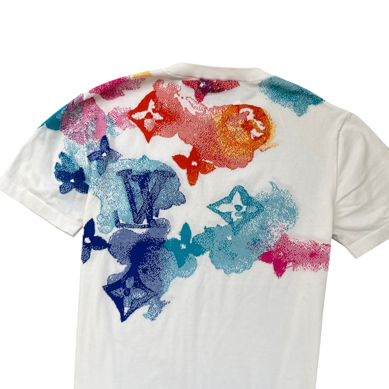 Men's Watercolor Monogram T-Shirt White Size M - Photo 5