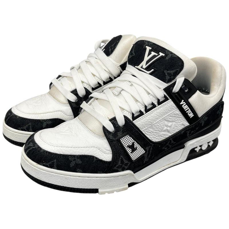 Men's LV Monogram Denim Low Trainers Black Size UK 7.5 / EU 41.5