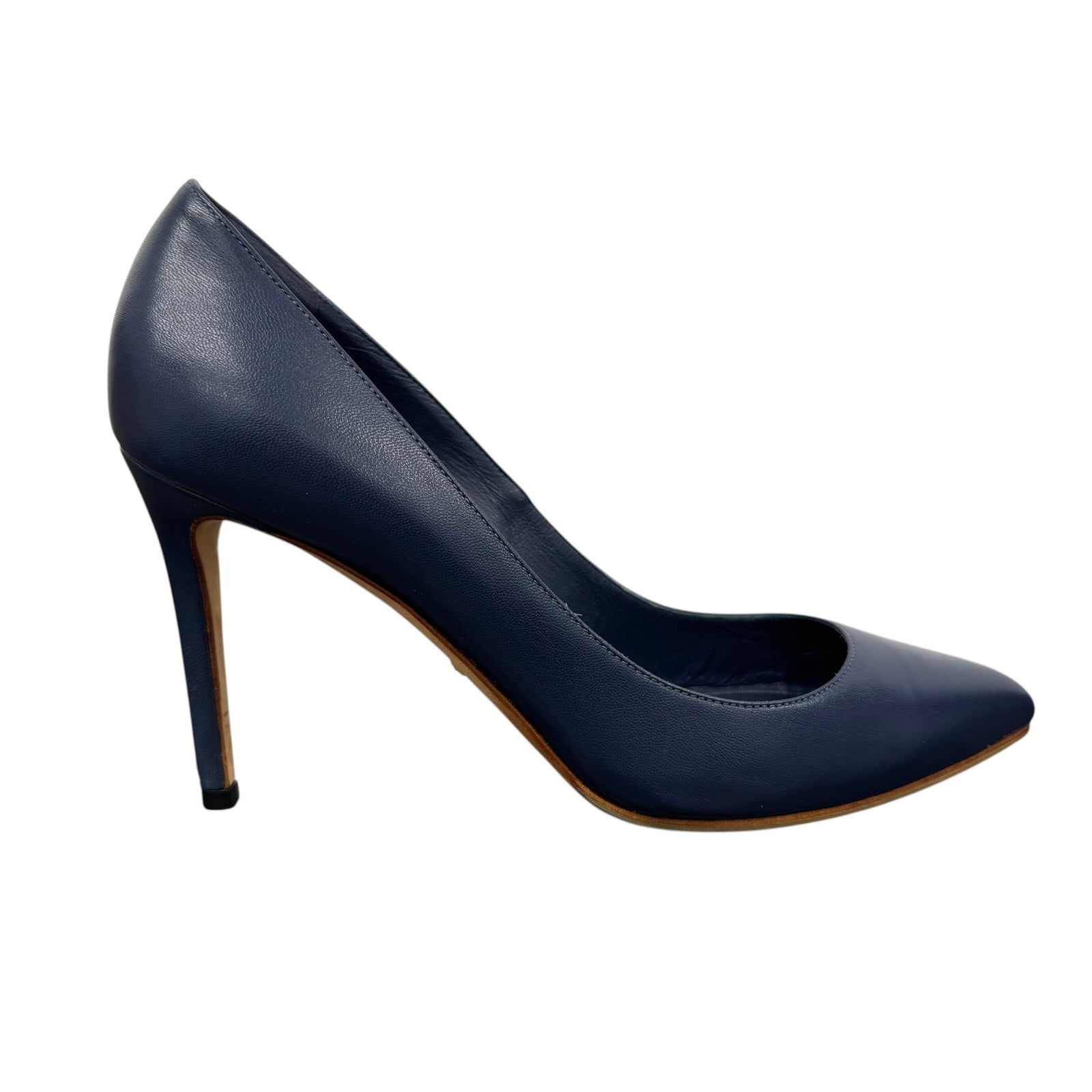 Women's Leather Pointed Heels Blue Size EU 37.5 / UK 4.5 - Photo 1