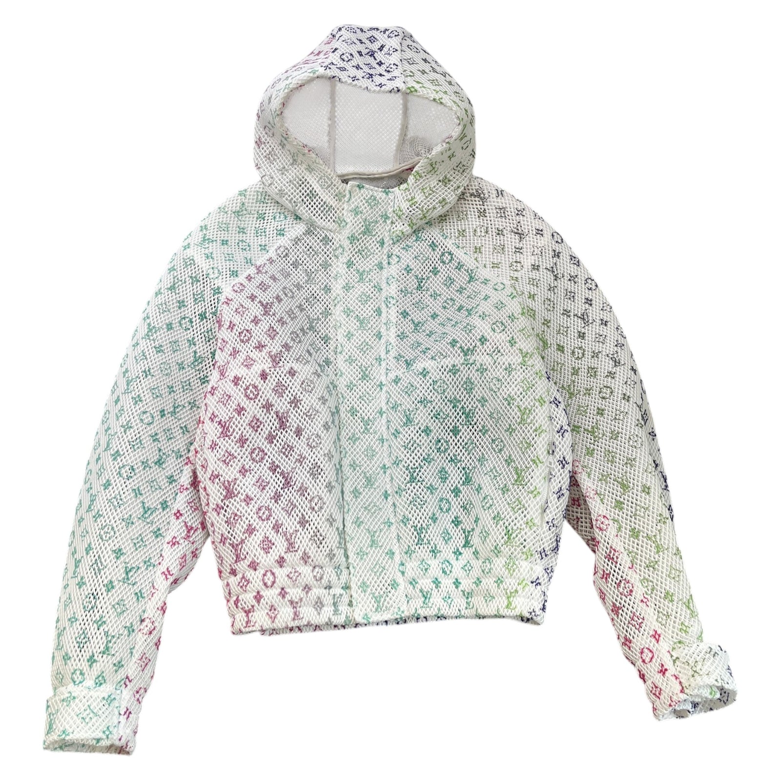 Men's Gradient Monogram Mesh Jacket White Size XL - Photo 1