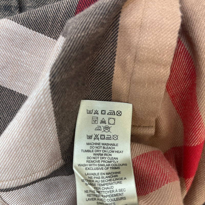 Men's Classic Check Shirt Beige Size S