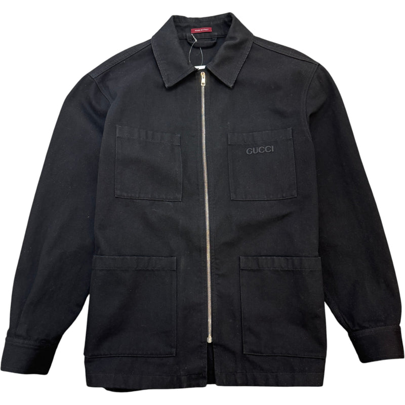 Men's Embroidered Logo Jacket Black Size L