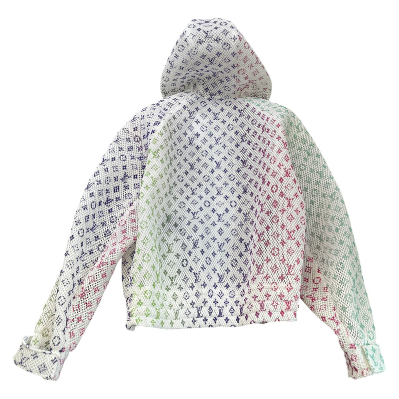 Men's Gradient Monogram Mesh Jacket White Size XL