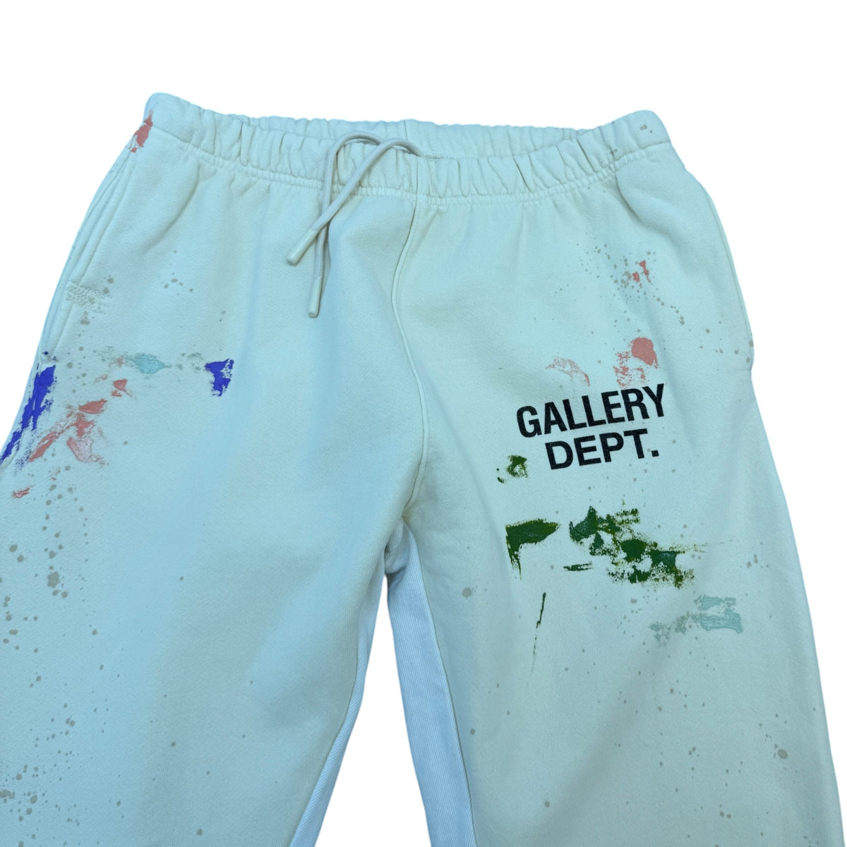 Men's Paint Splatter Logo Joggers Cream Size XL / W36 - Photo 3