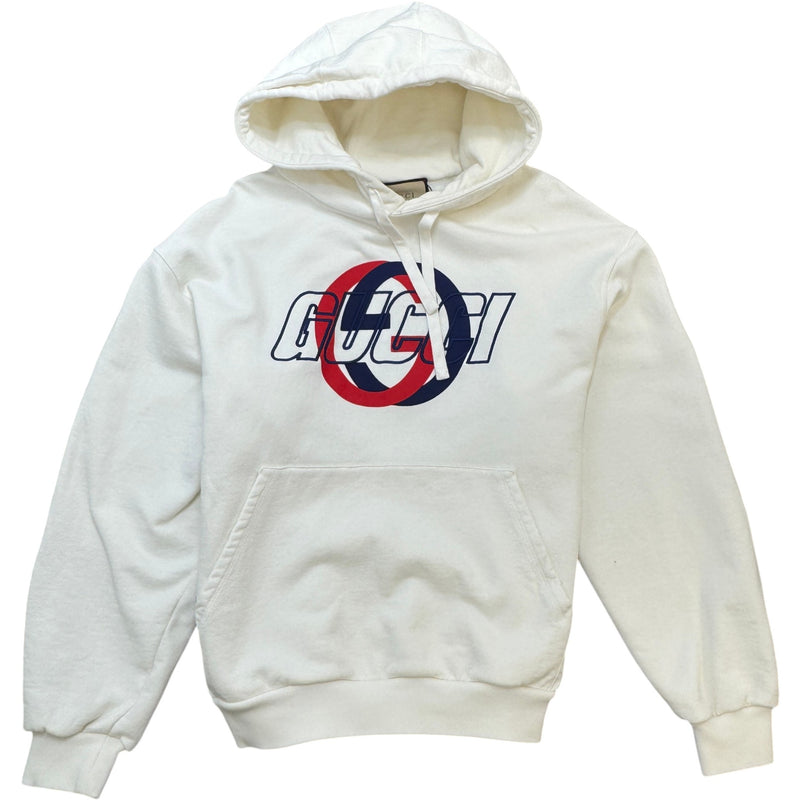 Men's Interlocking G Logo Hoodie White Size S