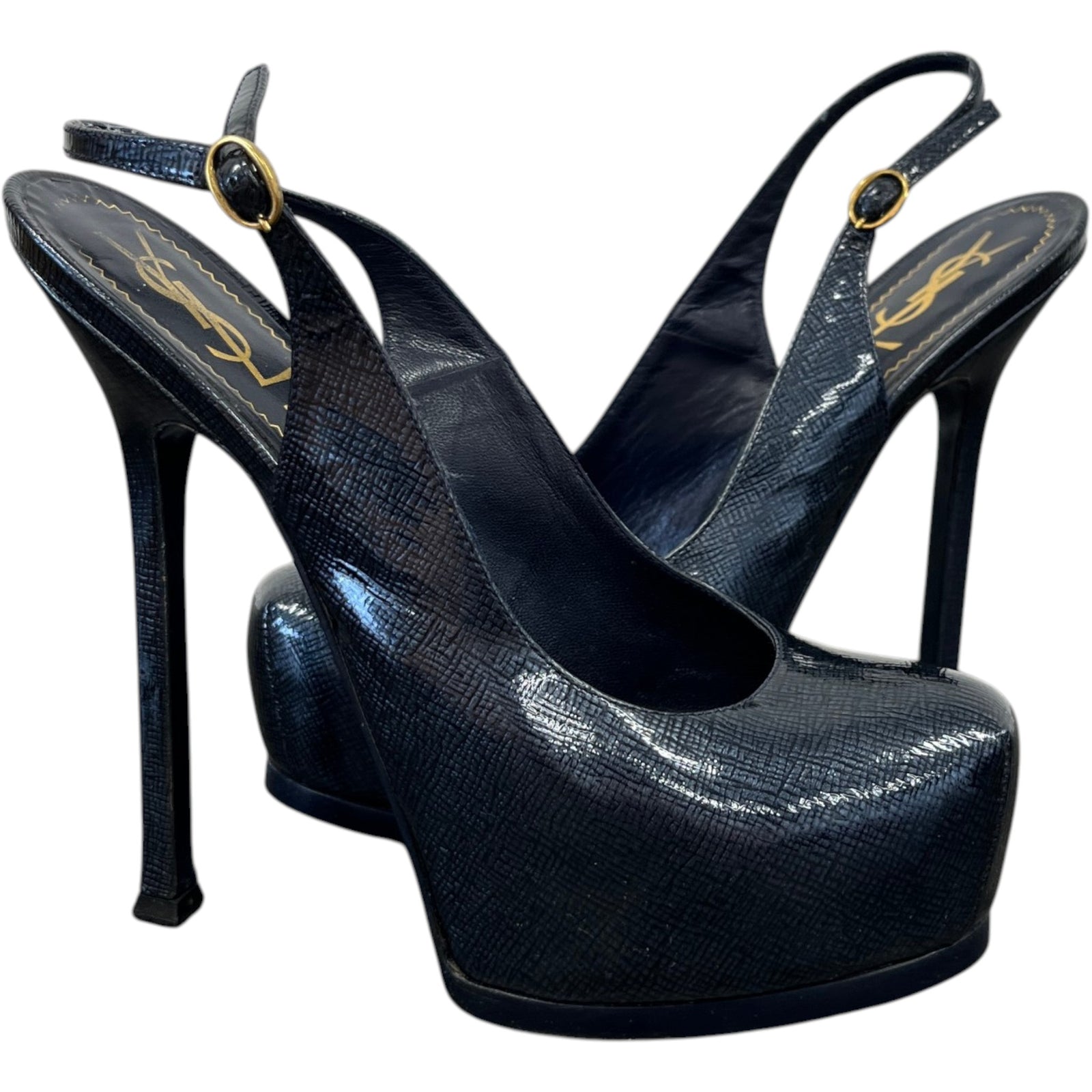 Women's Tribute Platform Slingback Heels Navy Size EU 38 / UK 5 - Photo 3