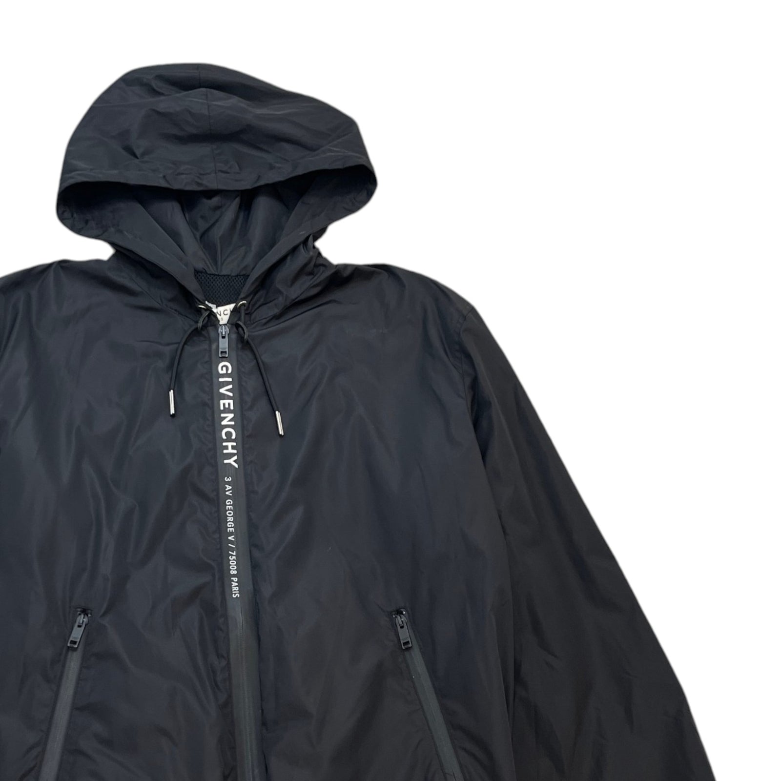 Men's Zip Logo Windbreaker Black Size L - Photo 3